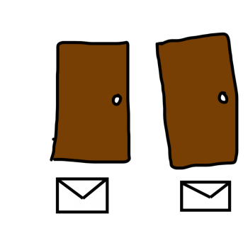 Une enveloppe avec 2 portes
