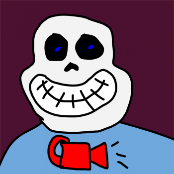 Sans de undertale avec un icone de camera sur le chest