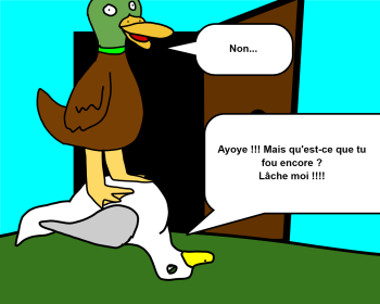 Ayoye !!! Mais qu'est-ce que tu fou encore ? Lâche moi !!!! Non...